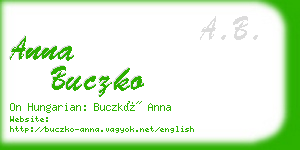 anna buczko business card